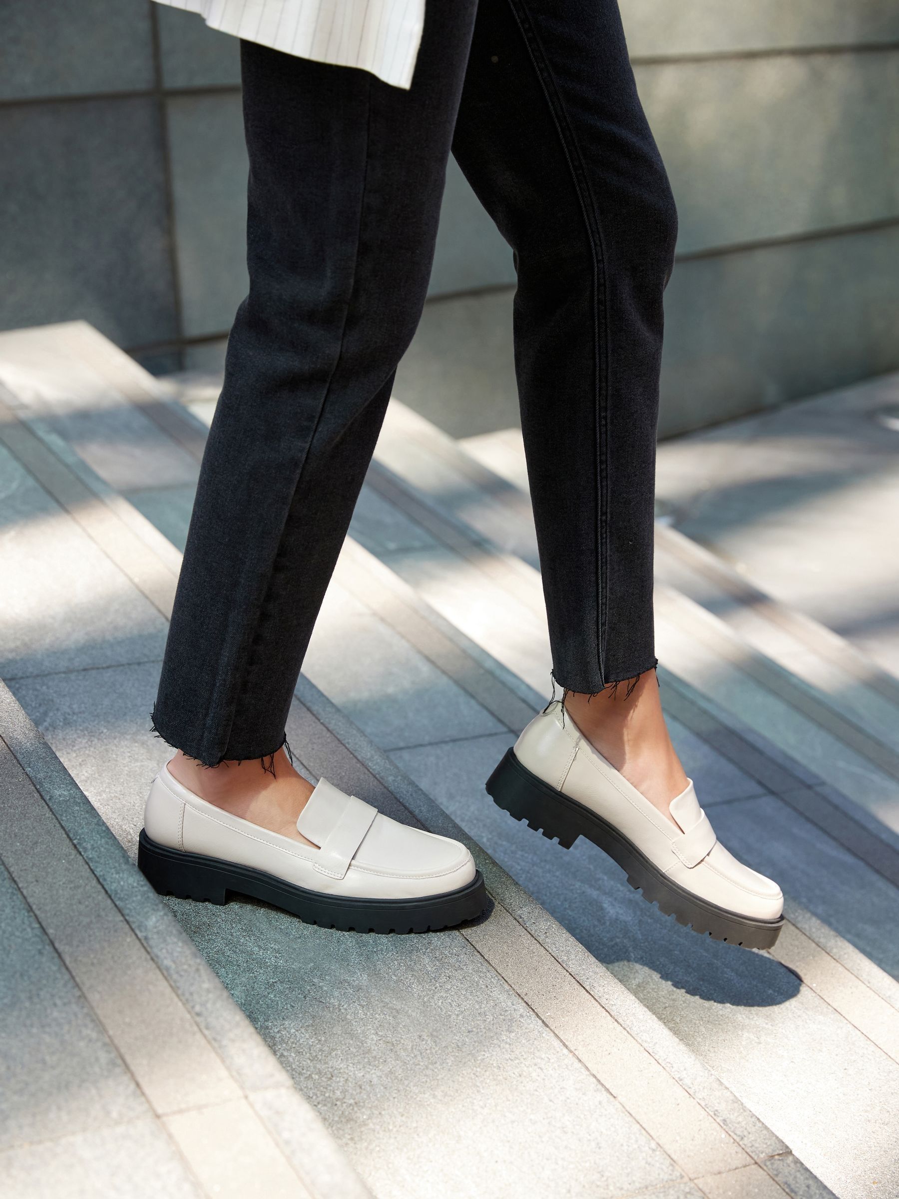 【BAON】Kikon soft chunky loafers Buy Bone White Forever Comfort® Chunky Loafers from Next USA