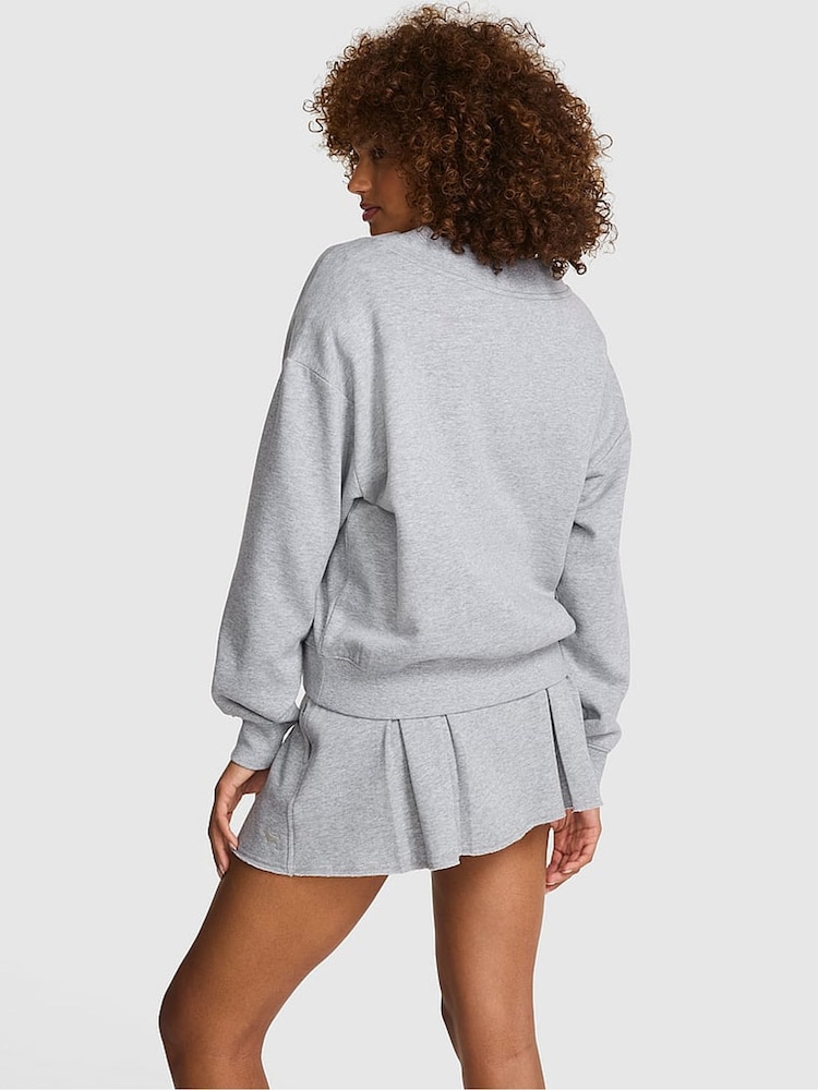 Victoria's Secret Pink Pure Medium Heather Grey V-Neck Sweatshirt - Image 2 of 2
