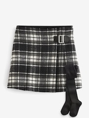 Monochrome Check Skirt And Tights Set (3-16yrs) - Image 4 of 5