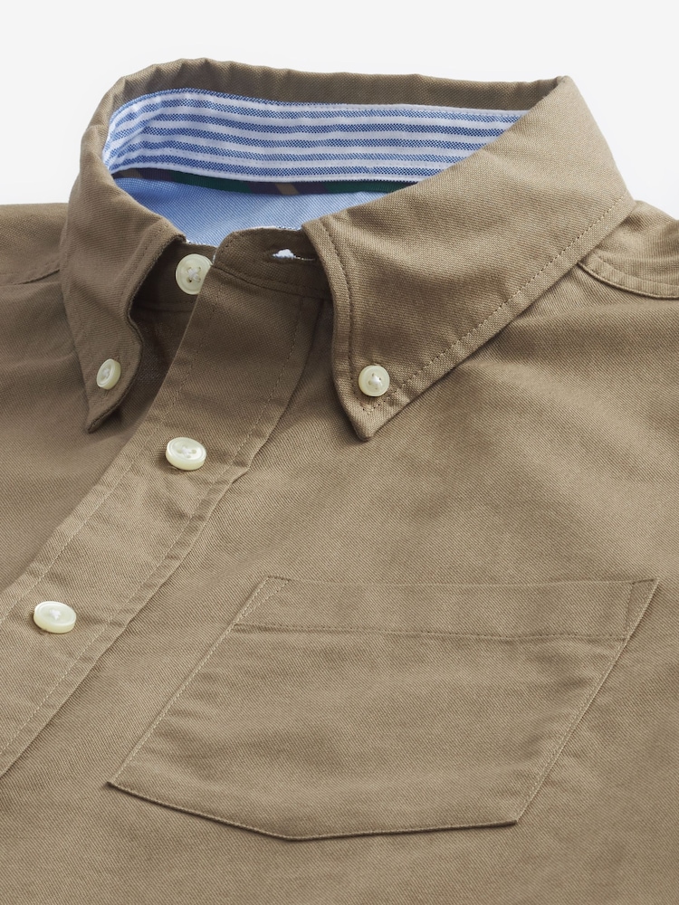 Stone Natural Regular Fit Long Sleeve Oxford Shirt - Image 7 of 8