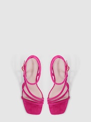 Reiss Pink Cassie Suede Strappy Wedge Heels - Image 3 of 5