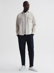 Reiss Stone Arlo Cotton Canvas Overshirt - Image 3 of 6