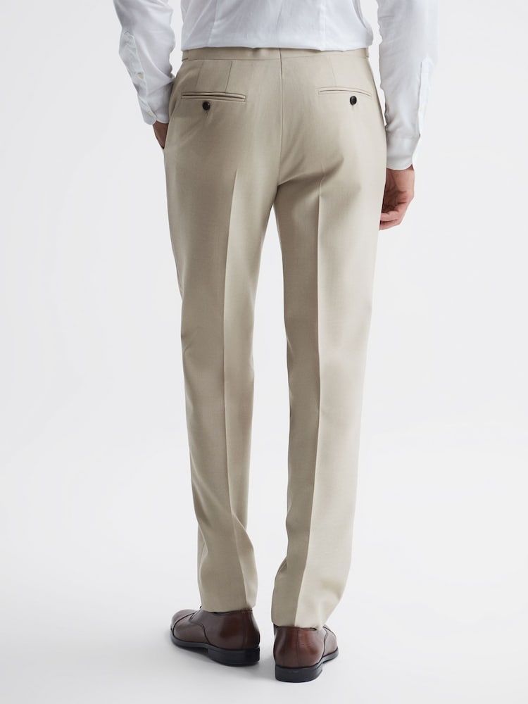 Reiss Stone Fine Modern Fit Wool Trousers - Image 5 of 5