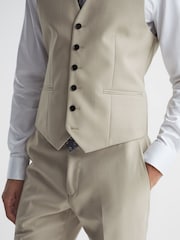 Reiss Stone Fine Classic Slim Fit Six Button Wool Waistcoat - Image 4 of 6