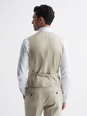 Reiss Stone Fine Classic Slim Fit Six Button Wool Waistcoat - Image 5 of 6