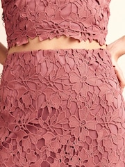 Blush Pink Lace Co-Ord Midi Skirt - Image 4 of 5