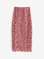 Blush Pink Lace Co-Ord Midi Skirt - Image 5 of 5