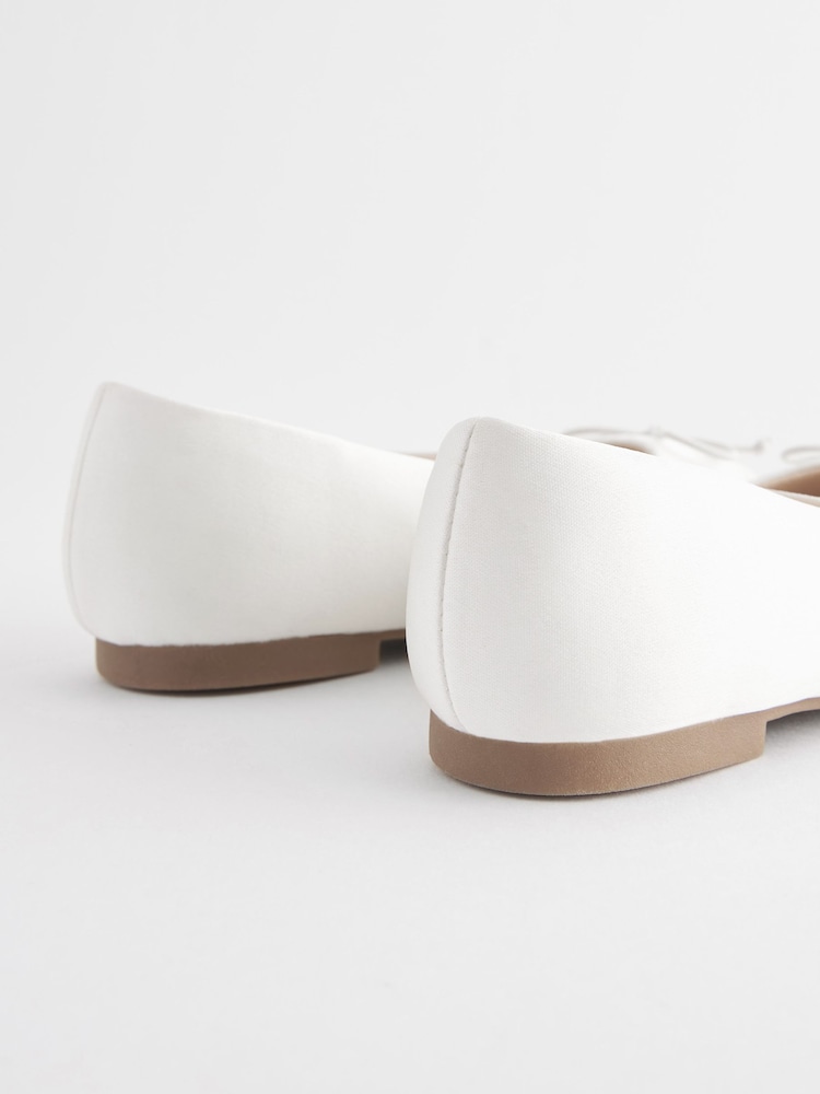 White Stain Resistant Satin Ballet Occasion Shoes - Image 4 of 4