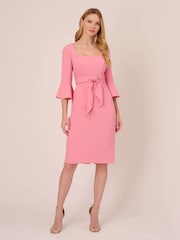 Adrianna Papell Pink Bell Sleeves Tie Front Dress - Image 3 of 7