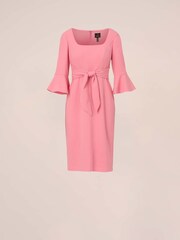 Adrianna Papell Pink Bell Sleeves Tie Front Dress - Image 6 of 7