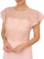 Adrianna Papell Natural Sequin Guipure Crepe Dress - Image 6 of 7