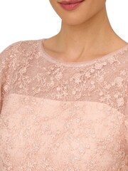 Adrianna Papell Natural Sequin Guipure Crepe Dress - Image 7 of 7