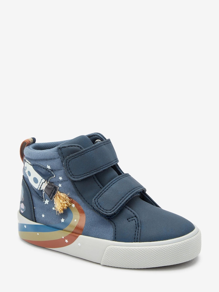 Teal Blue Standard Fit (F) Warm Lined Touch Fastening Boots - Image 2 of 5