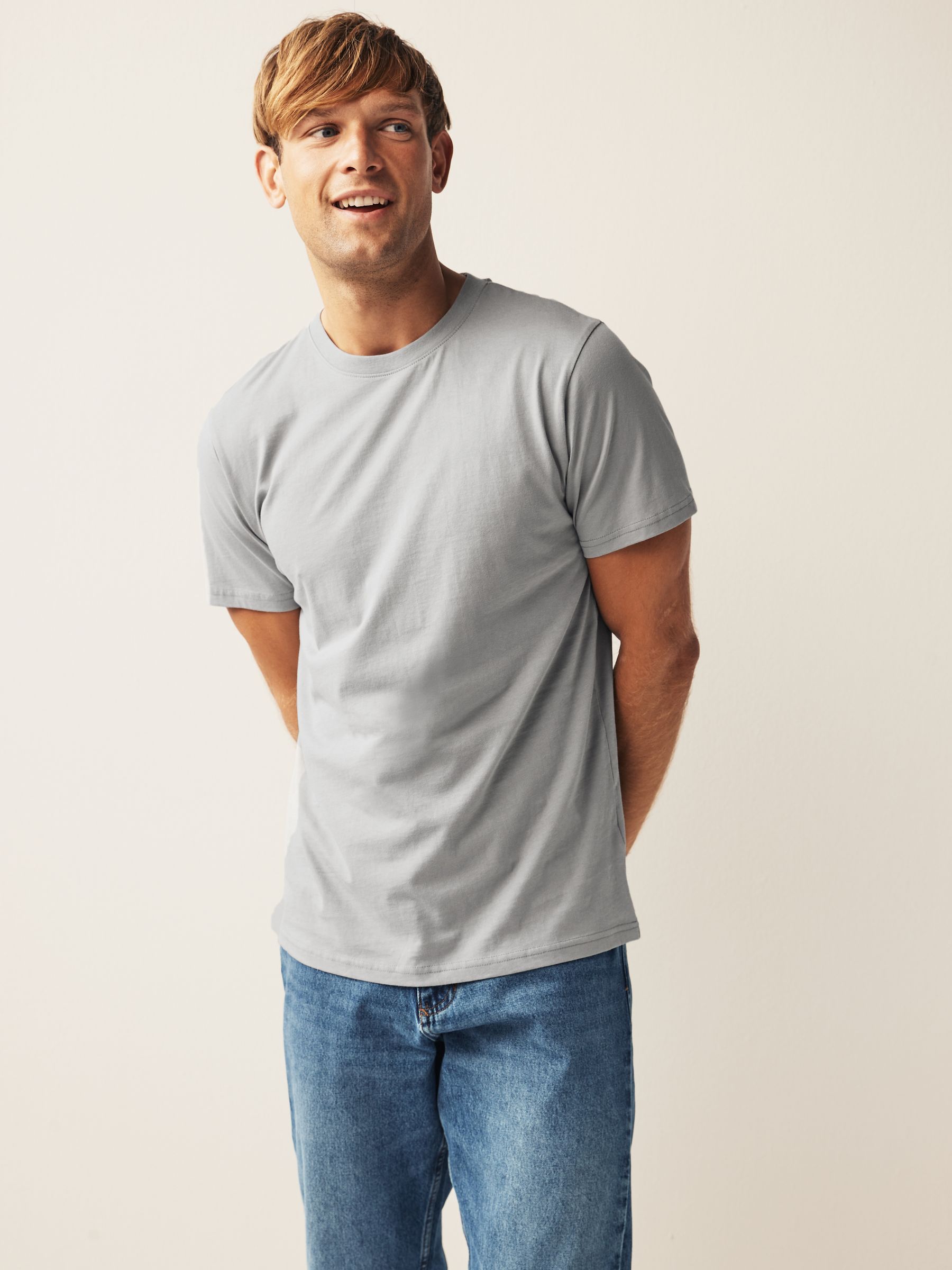 Buy Brown/Rust/Black/Ecru Marl/Slate/Silver Regular Fit Essential 100%  Cotton T-Shirts 6 Pack from Next USA