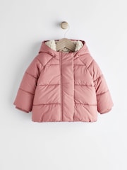 Rust Brown Padded Baby Jacket With Hood (0mths-2yrs) - Image 1 of 7