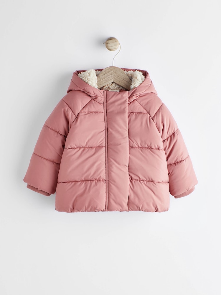 Rust Brown Padded Baby Jacket With Hood (0mths-2yrs) - Image 1 of 7