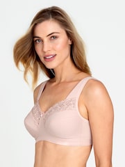 Miss Mary of Sweden Pink Broderie Anglaise Non-Wired Bra - Image 2 of 3