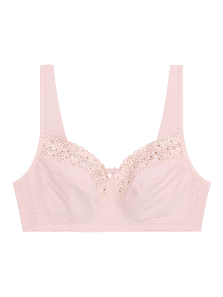 Miss Mary of Sweden Pink Broderie Anglaise Non-Wired Bra - Image 4 of 4