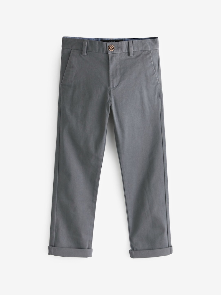 Charcoal Grey Regular Fit Stretch Chino Trousers (3-17yrs) - Image 1 of 5
