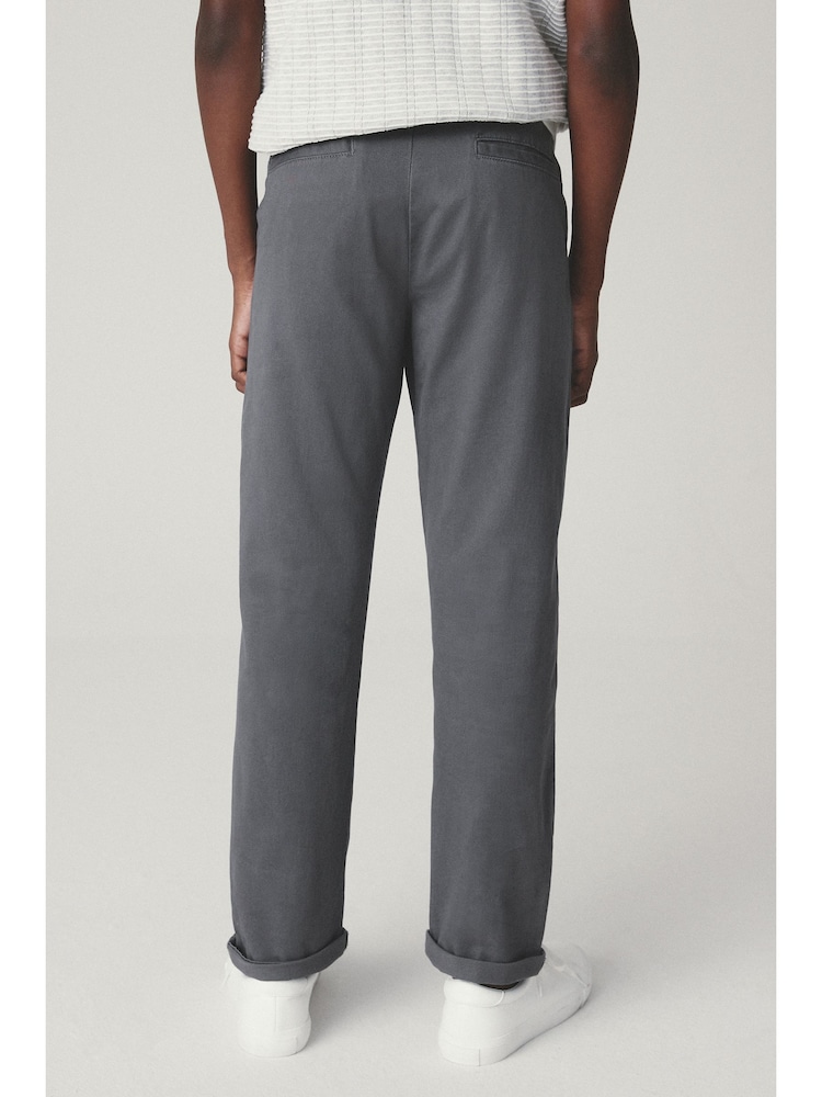 Charcoal Grey Regular Fit Stretch Chino Trousers (3-17yrs) - Image 4 of 5