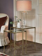Brass Grand Country Glass Set of 2 Nest of Tables - Image 1 of 5