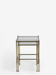 Brass Grand Country Glass Set of 2 Nest of Tables - Image 2 of 5