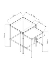 Brass Grand Country Glass Set of 2 Nest of Tables - Image 4 of 5