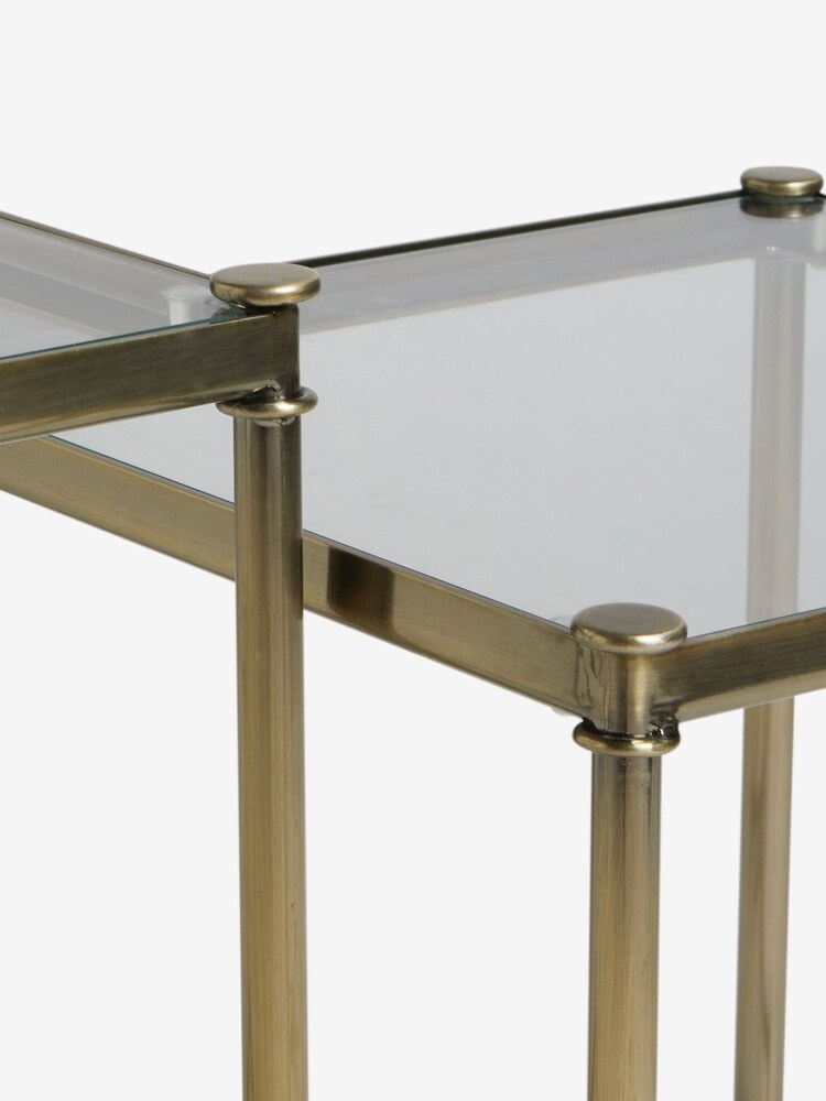 Brass Grand Country Glass Set of 2 Nest of Tables - Image 5 of 5 Brass Grand Country Glass Set of 2 Nest of Tables - Image 5 of 5
