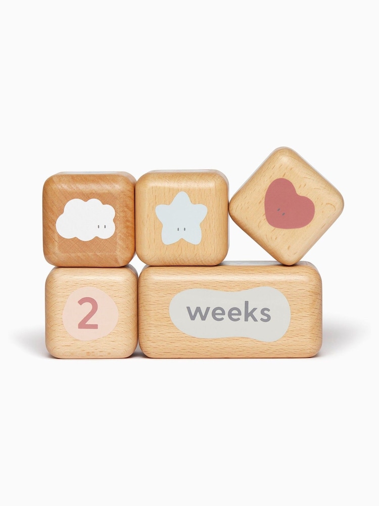 MORI Natural Wooden Baby Milestone Blocks - Image 2 of 5