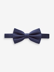 Navy Blue Plain Silk Bow Tie - Image 1 of 5