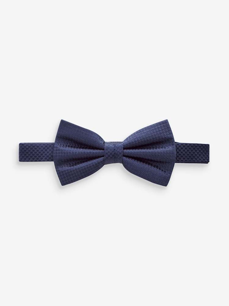 Navy Blue Plain Silk Bow Tie - Image 1 of 5