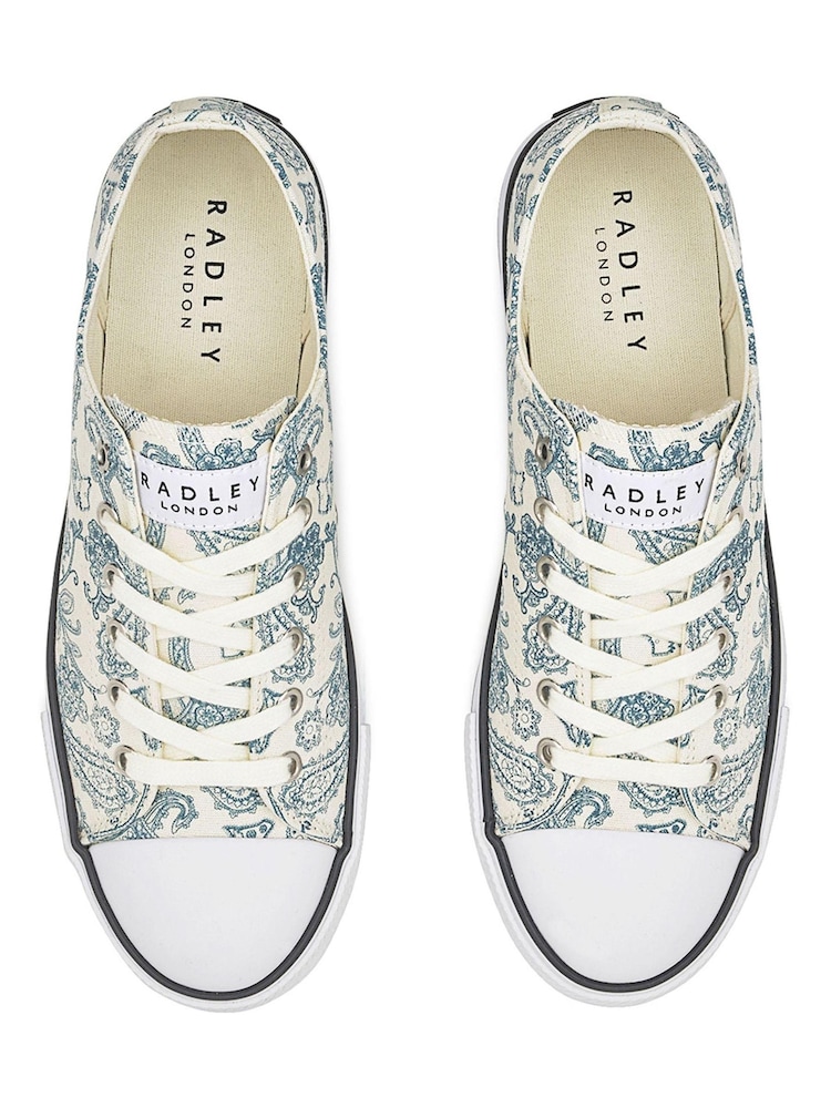 Radley London Cream Canvas Lo Trainers - Image 2 of 4