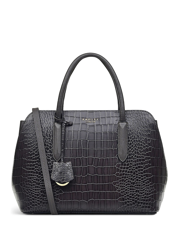 Radley London Thunder Grey Liverpool Street 2.0 Faux Croc Grab Bag - Image 1 of 4