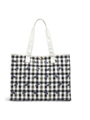 Radley London White Chalk Checked Dog 100% Cotton Tote Bag - Image 1 of 4
