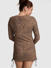 Victoria's Secret Pink Brown Leopard Waffle Sleep Dress - Image 2 of 2