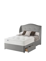 Silentnight Grey 1400 Mirapocket Mattress and 2 Drawer Divan Base Bed Set - Image 2 of 2