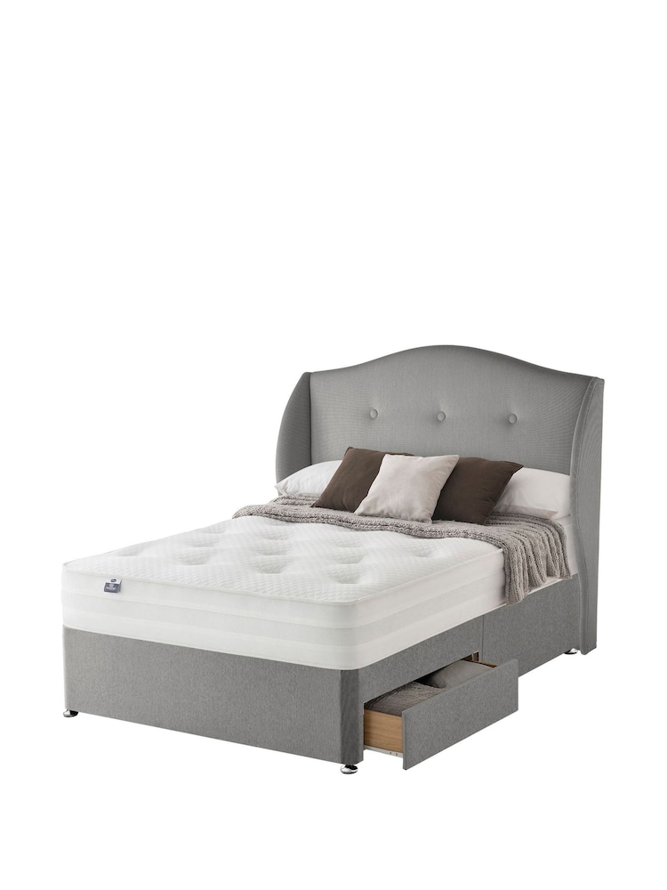 Silentnight Grey 1400 Mirapocket Mattress and 2 Drawer Divan Base Bed Set - Image 2 of 2