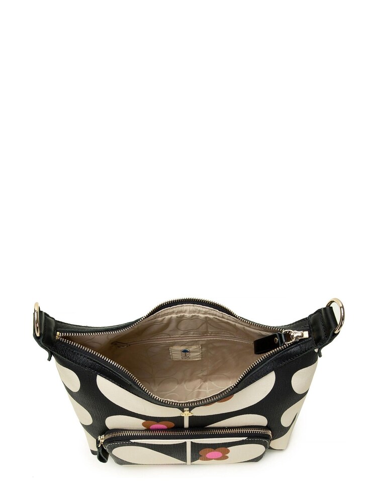 Orla Kiely Brown Scoop Wild Rose Stem Small Hobo Bag - Image 2 of 4