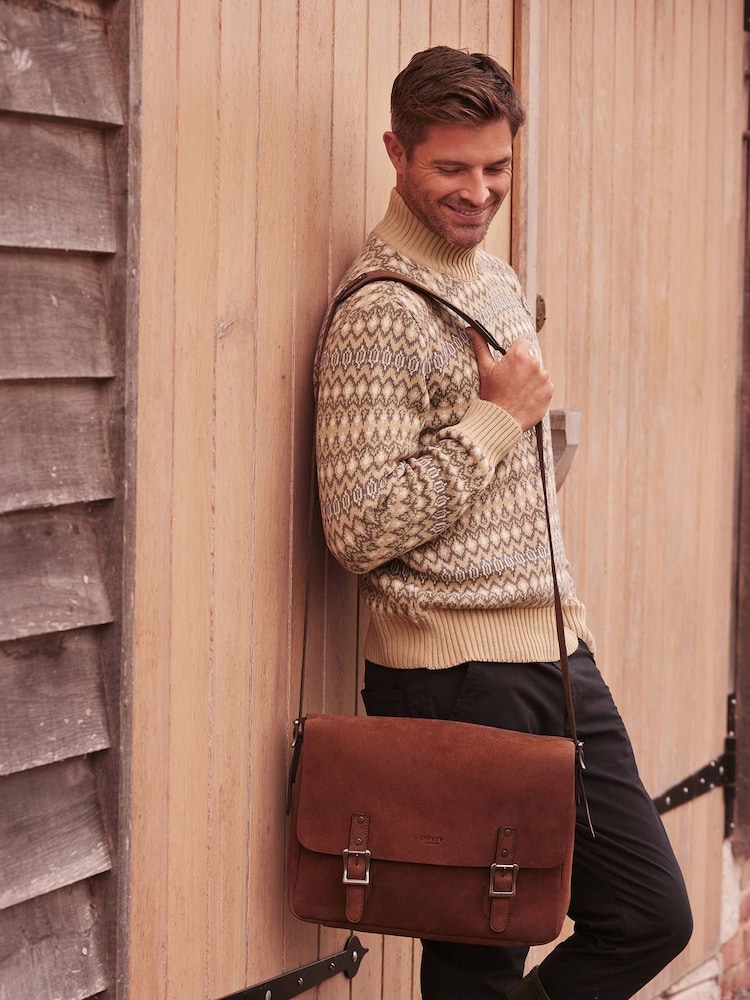 OSPREY LONDON Chocolate Brown The Large Clayton Leather Satchel Bag - Image 1 of 6