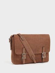OSPREY LONDON Chocolate Brown The Large Clayton Leather Satchel Bag - Image 4 of 6