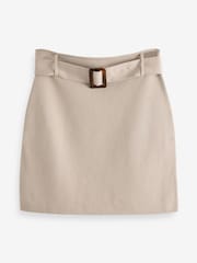 Neutral Belted Knit Mini Skirt - Image 5 of 5