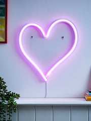 glow Pink Neon Heart Wall Light - Image 1 of 5