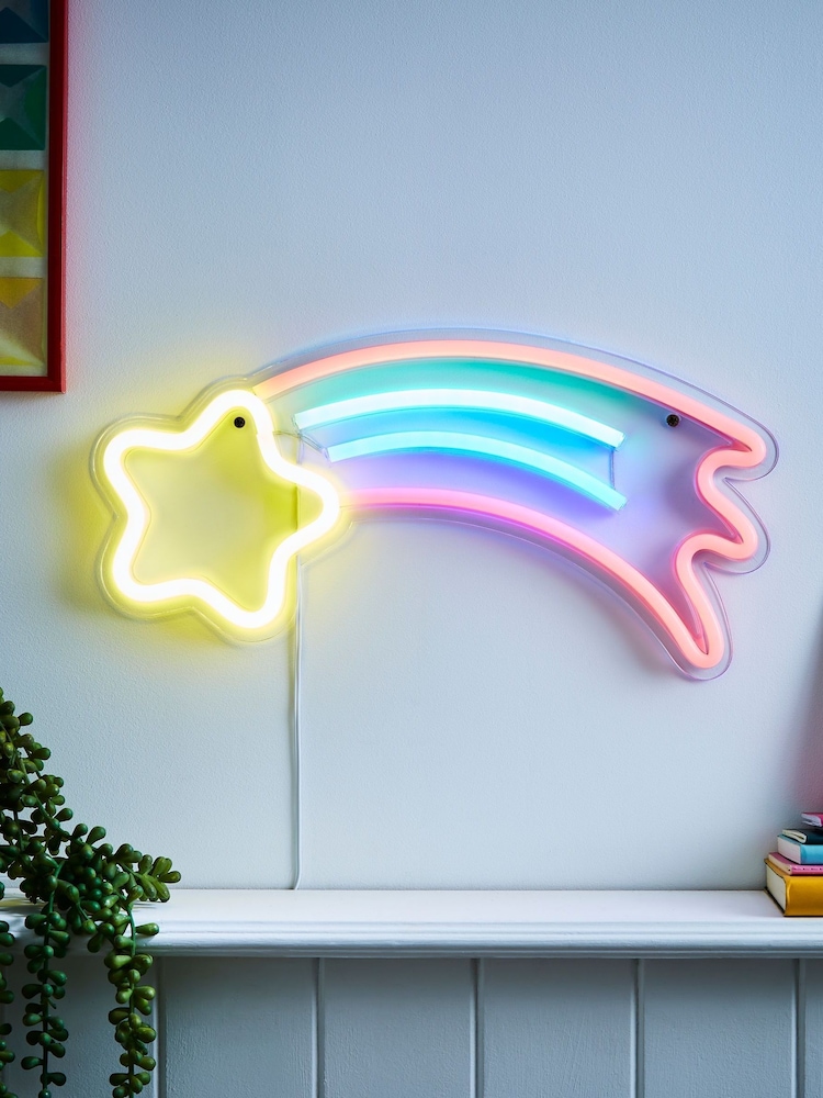 glow Yellow Neon Comet Wall Light - Image 1 of 5