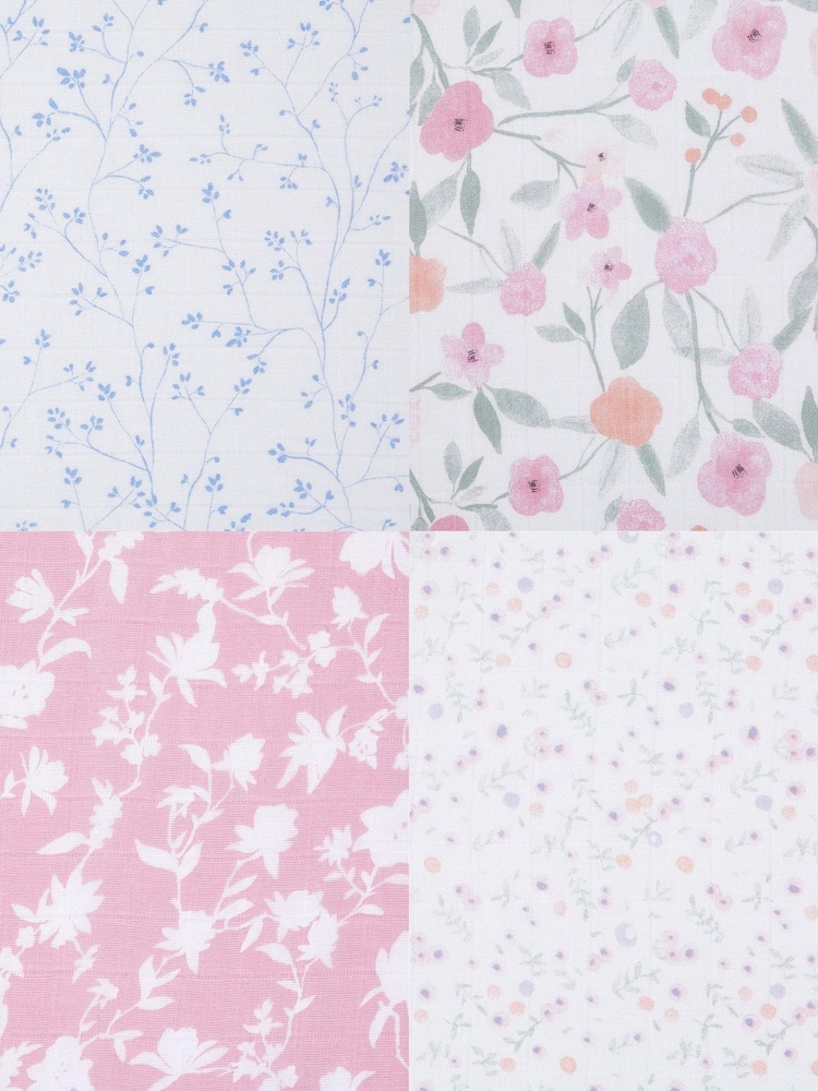aden + anais Ma Fleur Large 100% Cotton Muslin Blankets 4 Pack - Image 4 of 6