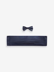 Navy Blue Cummerbund And Bow Tie Set - Image 1 of 5