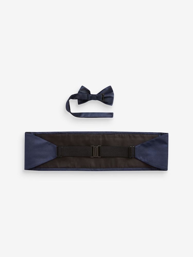 Navy Blue Cummerbund And Bow Tie Set - Image 2 of 5