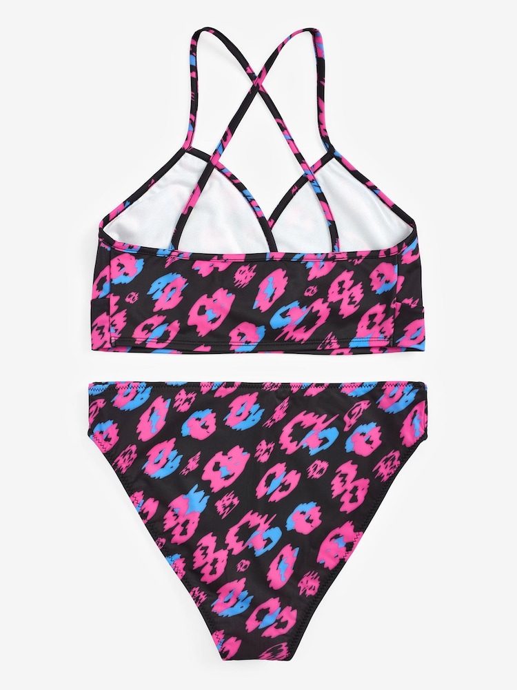 Hype. Womens Black Leopard Bikini - Image 1 of 10