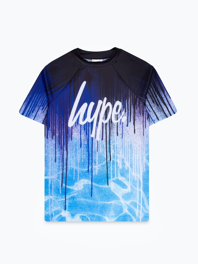 Hype. Boys Pool Drips Sleeved Swim Top - Image 1 of 4