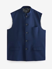 Bright Blue Nehru Collar Waistcoat - Image 1 of 4