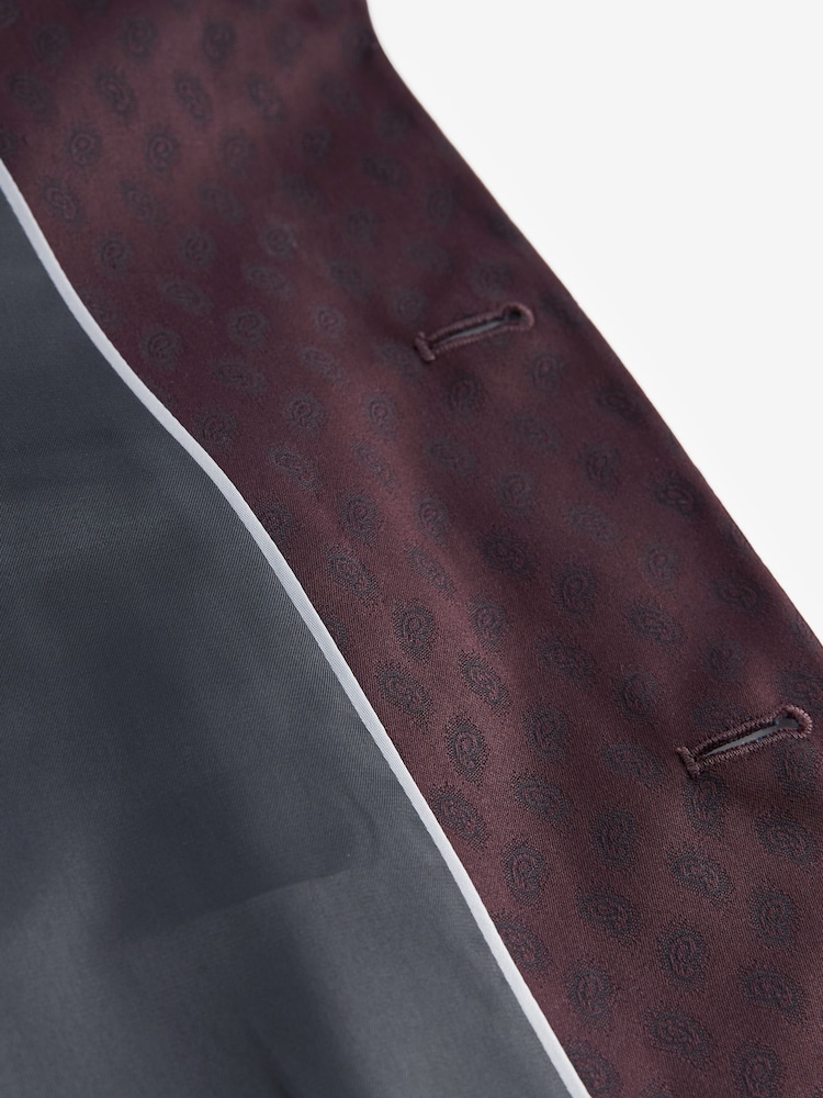 Burgundy Red Nehru Collar Waistcoat - Image 3 of 3
